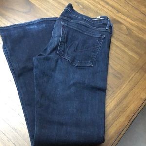 Citizens of Humanity dark wash jean, mid rise, bell bottom